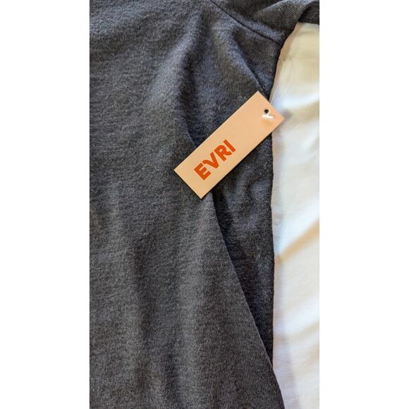 EVRI Black Knit Pullover Tunic Top Polka Dot Back Size 2X V-Neck Long Sleeve NWT - Picture 6 of 8